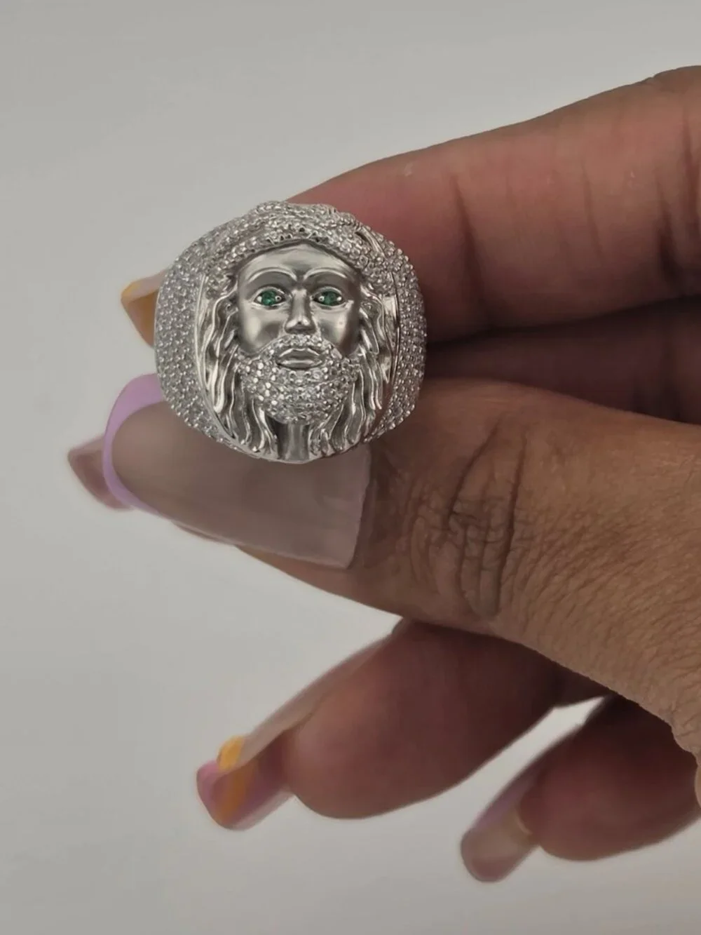 Brand New Sterling Silver 925 Jesus Face Ring